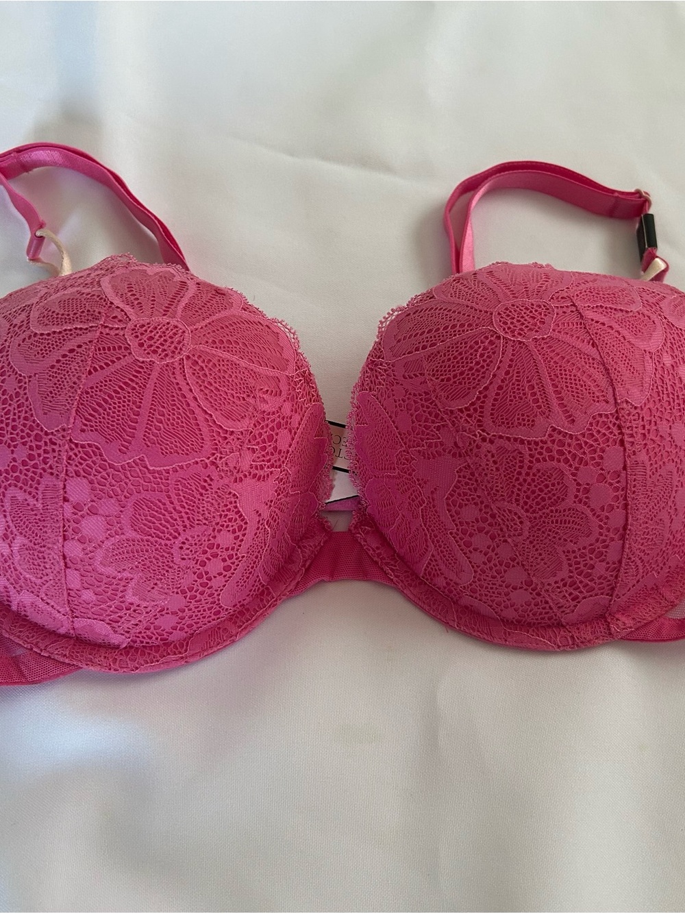 Victoria's Secret Bright Pink Lace Push-Up Bra